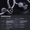 imageLinsoul SIMGOT ET142 in Ear Monitor 1 Planar  1 PZT Hybrid Driver HiFi IEM Earphone Wired Earbuds with Replaceable Tuning Nozzles Detachable SilverPlated OFC Cable for Musician Audiophile