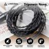 imageLinsoul Tripowin Nova Monitor Headphone Cable OverEar Headphone Wire 4Strand Silver FoilOCC Hybrid Upgrade Cable 2M Dual 35mm to 44mm35mmXLR Plug for Musicians Audiophiles 35mm BlackBlack
