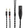 imageLinsoul Tripowin Nova Monitor Headphone Cable OverEar Headphone Wire 4Strand Silver FoilOCC Hybrid Upgrade Cable 2M Dual 35mm to 44mm35mmXLR Plug for Musicians Audiophiles 35mm BlackBlack