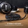 imageLinsoul Tripowin Nova Monitor Headphone Cable OverEar Headphone Wire 4Strand Silver FoilOCC Hybrid Upgrade Cable 2M Dual 35mm to 44mm35mmXLR Plug for Musicians Audiophiles 35mm BlackBlack