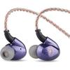 imageLinsoul BLON Z200 HiFi 10mm Carbon Diaphragm Driver in Ear Earphones IEMs with Zinc Alloy Cavity Undetachable Cable Noise Canceling Earbud for Audiophile Musician Purple Without mic