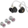 imageLinsoul KZ ZS10 PRO 2 1DD4BA in Ear Monitor IEMBlack Without Mic  Kiwi Ears Flex Earbud Tips 3 Pairs SML Size