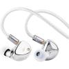 imageLinsoul SIMGOT ET142 in Ear Monitor 1 Planar  1 PZT Hybrid Driver HiFi IEM Earphone Wired Earbuds with Replaceable Tuning Nozzles Detachable SilverPlated OFC Cable for Musician Audiophile