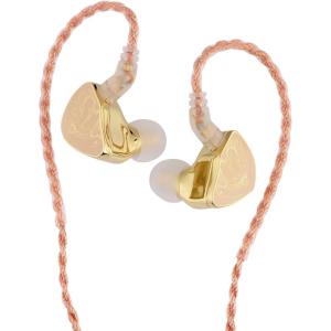imageLinsoul BLON x HBB Z300 10mm Silicone Diaphragm in Ear Monitor HiFi IEM Earphone Dragon Pattern Faceplate Detachable 4Core Copper Cable Gold Without Mic 35mm