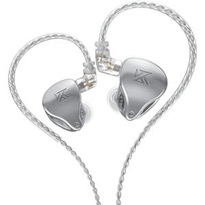 imageLinsoul KZ AST 24 Units Balanced Armature Combination inEar Earphones IEM with Detachable 2pin 075 Cable for Musicians Audiophile Without mic Silver