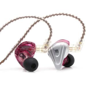 imageLinsoul KZ ZSX 5BA1DD 6 Driver Hybrid inEar HiFi Earphones with Zinc Alloy Faceplate Recessed 2 Pin Detachable Cable for Audiophile Musician with Mic CyanPurple