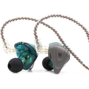 imageLinsoul KZ ZSX 5BA1DD 6 Driver Hybrid inEar HiFi Earphones with Zinc Alloy Faceplate Recessed 2 Pin Detachable Cable for Audiophile Musician with Mic CyanCyan