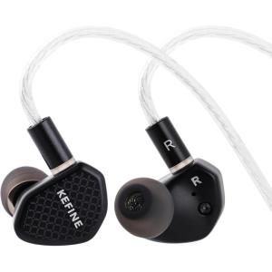 imageLinsoul Kefine Klean in Ear Monitor10mm DLC Diaphragm Dynamic Driver HiFi EarphonesWired Gaming EarbudsReplaceable NozzlesDetachable SilverPlated Cable for Audiophile with Mic TypeC BlackBlack
