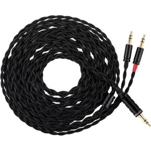 imageLinsoul Tripowin Nova Monitor Headphone Cable OverEar Headphone Wire 4Strand Silver FoilOCC Hybrid Upgrade Cable 2M Dual 35mm to 44mm35mmXLR Plug for Musicians Audiophiles 35mm BlackBlack
