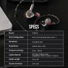 imageLinsoul TANGZU YuXuanJi in Ear Monitor 10mm TPLX Dynamic Driver IEM Earphone Wired Earbuds with Detachable Cable for Musician Audiophile 44mmBlack