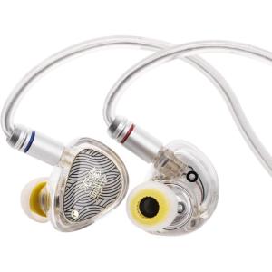 imageLinsoul TANGZU Waner SG II in Ear MonitorHiFi Wired Earbuds10mm Dynamic Driver PET Diaphragm Gaming IEM Earphones with 2Pin Detachable OFC Cable for Audiophile DJ Stage Clear White TypecMicClear White