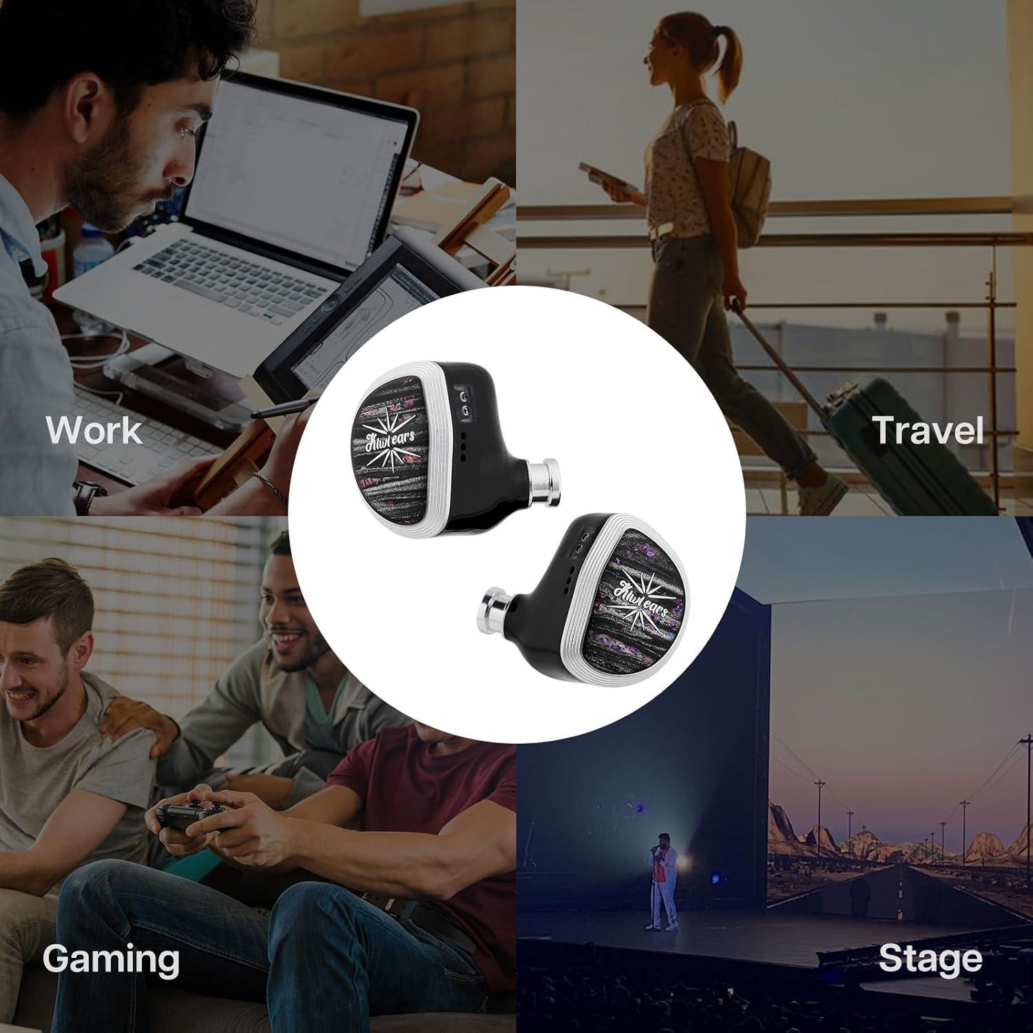 imageLinsoul Kiwi Ears Aether in Ear Monitor 153mm Large Planar Driver IEM Earphone HiFi Wired Earbuds Kiwi Ears Terras IEM Cable4N Single Crystal Copper 32AWG 4Core in Ear Monitor Cord