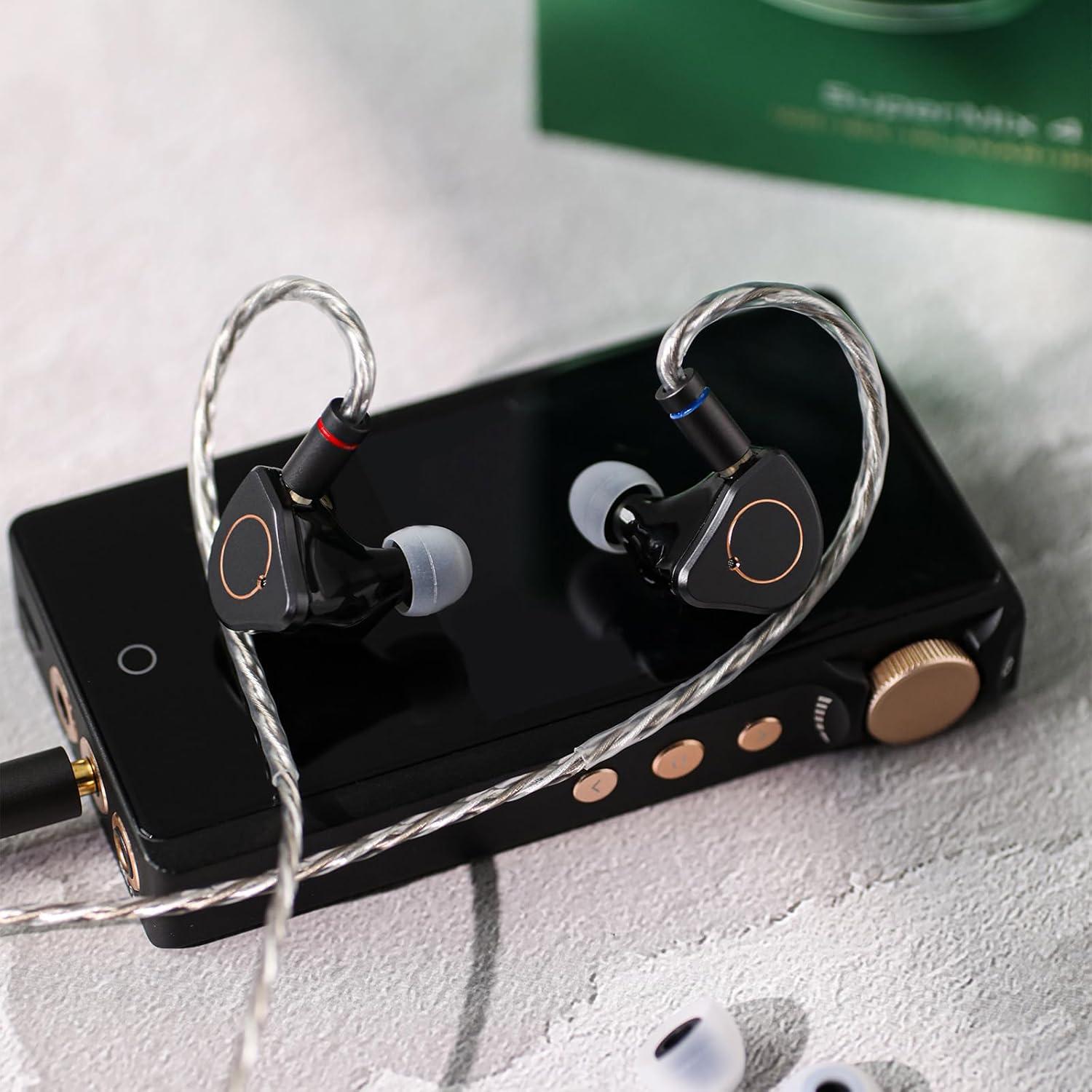 imageLinsoul SIMGOT SuperMix 4 1DD1BA1Planar1PZT Hybrid Drivers Earphones HiFi in Ear Monitor IEM Wired Gaming Earbuds with OFC SilverPlated Cable for Musician Audiophile Kiwi Ears Terras