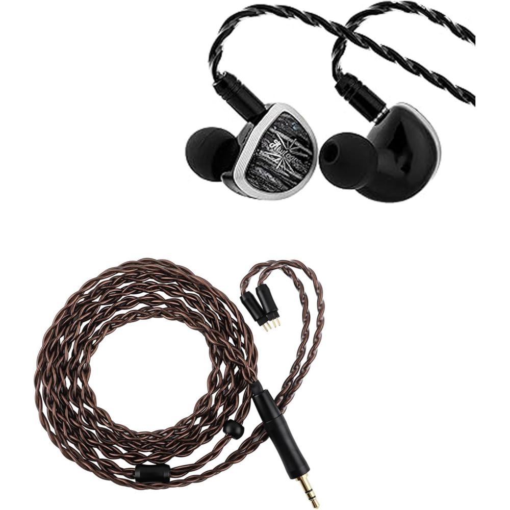 imageLinsoul Kiwi Ears Aether in Ear Monitor 153mm Large Planar Driver IEM Earphone HiFi Wired Earbuds Kiwi Ears Terras IEM Cable4N Single Crystal Copper 32AWG 4Core in Ear Monitor Cord