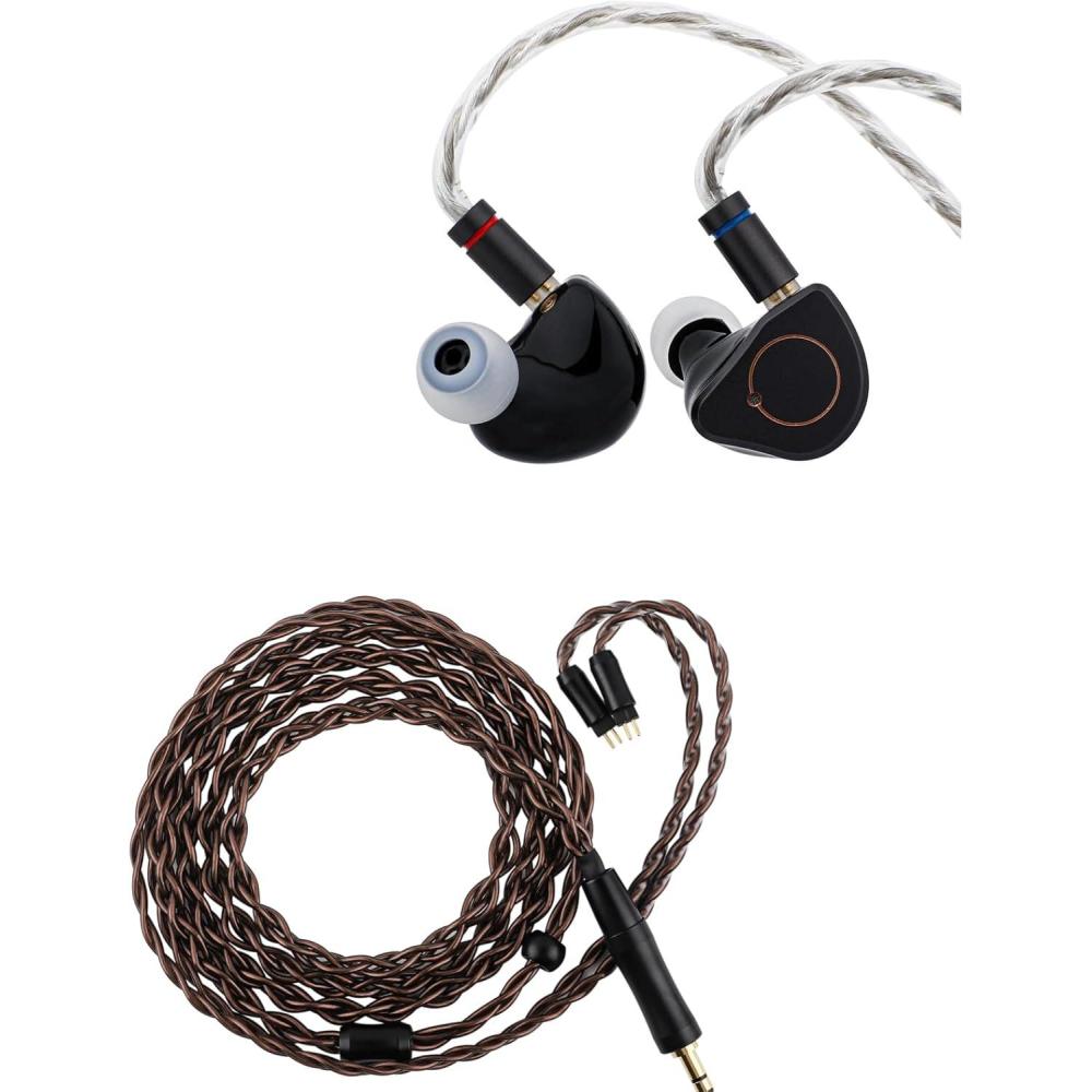 imageLinsoul SIMGOT SuperMix 4 1DD1BA1Planar1PZT Hybrid Drivers Earphones HiFi in Ear Monitor IEM Wired Gaming Earbuds with OFC SilverPlated Cable for Musician Audiophile Kiwi Ears Terras