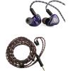 imageLinsoul Kiwi Ears Quartet 2DD2BA Hybrid inEar Monitor HiFi Earphones with HandCrafted Resin Shell Detachable OFC SilverPlated IEM Cable Purple Quartet  Kiwi Ears Terras IEM Cable4N Single