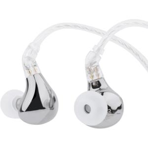 imageLinsoul BLON BL03 II in Ear Monitor 10mm DualChamber Dynamic Driver IEM Wired HiFi Earbuds with Detachable 2Pin Cable for Musician Audiophile 35mm with Mic BlackSilver
