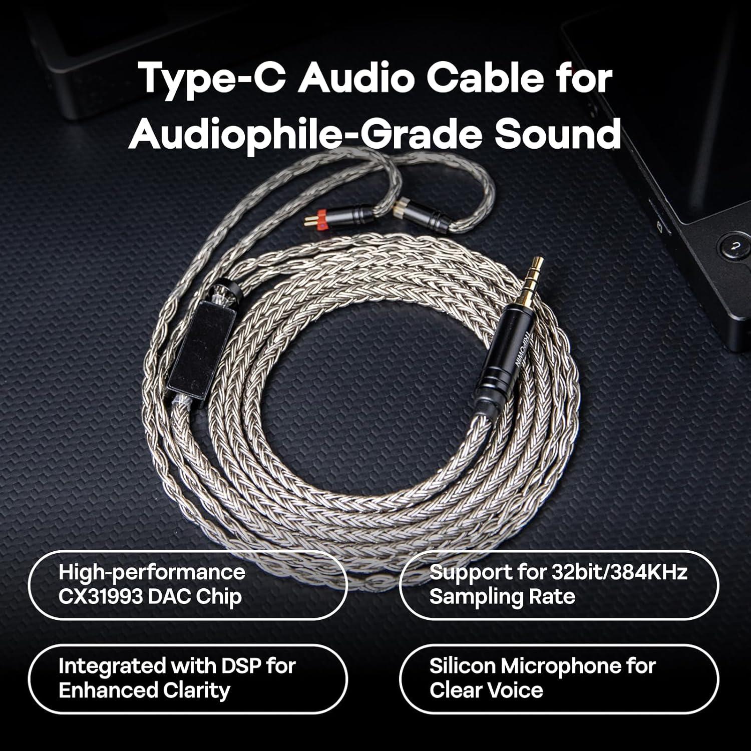 imageLinsoul Tripowin Zonie HiFi InEar Monitor Upgrade Cable with Omni Mic 16Core SilverPlated SPC Earphone Cable TypeC35mm Options 125m SPC TangleFree Wire for Audiophiles35MMRecessed 2PinRecessed 2Pin
