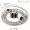 imageLinsoul QKZ Q1 MAX 16Stand 352 Cores SilverPlated HiFi Earphones Upgrade Cable with Interchangeable 25mm35mm44mm Plug Replacement Cable for Audiophile Grey MMCXGrey