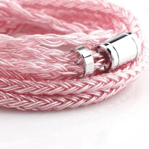 imageLinsoul Tripowin Zonie IEM Cable 16 Core Silver Plated Earphone Upgraded Cords 125m SPC in Ear Monitor Cable for 7HZ Timeless AE TINHIFI T2 PRO T3 T4MMCX 44mmMossPink