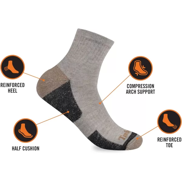 Timberland Men's 4-Pack Half Cushioned Quarter Socks