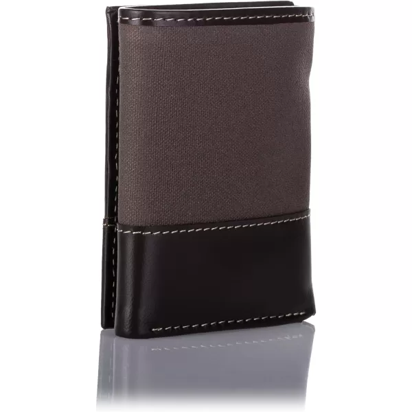 Timberland Men's Canvas &amp; Leather Trifold Wallet