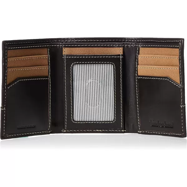 Timberland Men's Canvas &amp; Leather Trifold Wallet