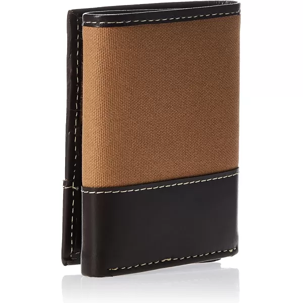 Timberland Men's Canvas &amp; Leather Trifold Wallet