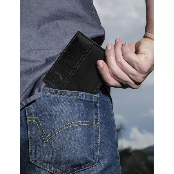 Timberland Men's Leather Passcase Trifold Wallet Hybrid
