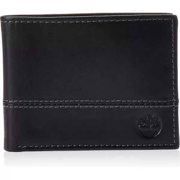 Timberland Men's Leather Passcase Trifold Wallet Hybrid