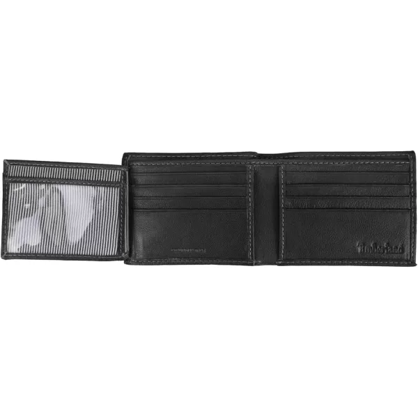Timberland Men's Leather Passcase Trifold Wallet Hybrid)