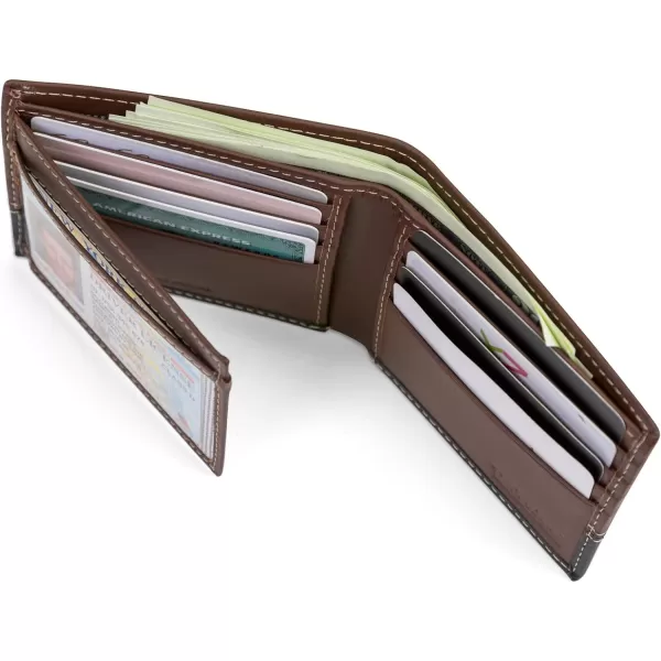Timberland Men's Leather Passcase Trifold Wallet Hybrid
