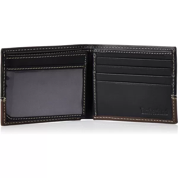 Timberland Men's Leather Passcase Trifold Wallet Hybrid