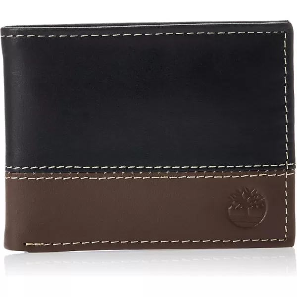 Timberland Men's Leather Passcase Trifold Wallet Hybrid