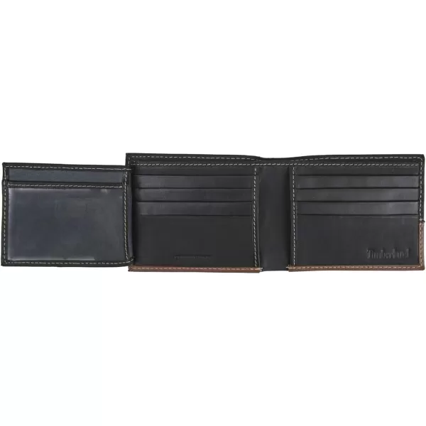 Timberland Men's Leather Passcase Trifold Wallet Hybrid