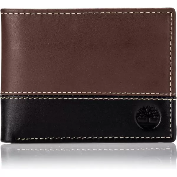 Timberland Men's Leather Passcase Trifold Wallet Hybrid