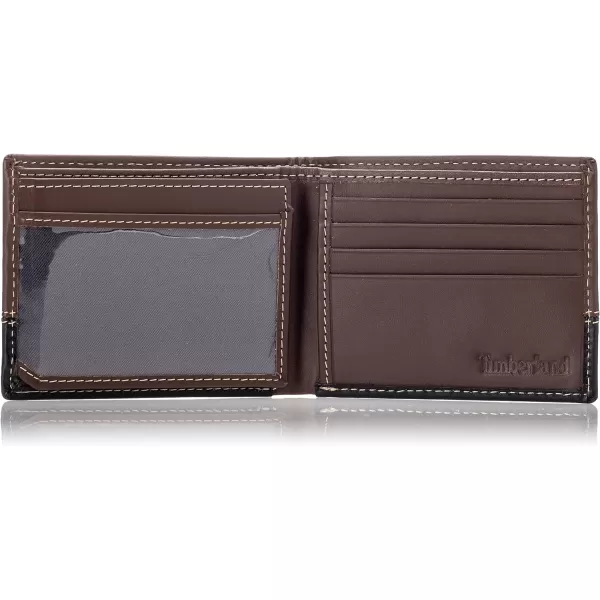 Timberland Men's Leather Passcase Trifold Wallet Hybrid