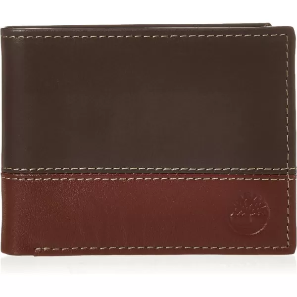 Timberland Men's Leather Passcase Trifold Wallet Hybrid