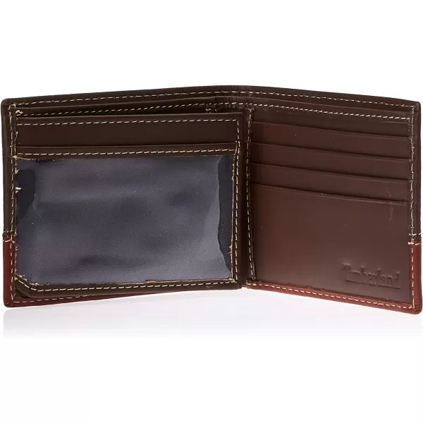 Timberland Men's Leather Passcase Trifold Wallet Hybrid