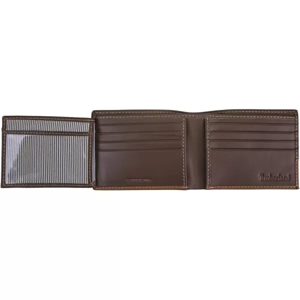 Timberland Men's Leather Passcase Trifold Wallet Hybrid