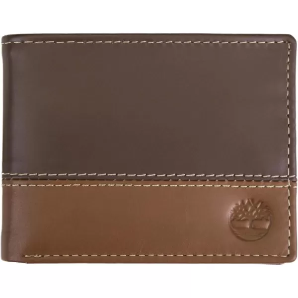Timberland Men's Leather Passcase Trifold Wallet Hybrid