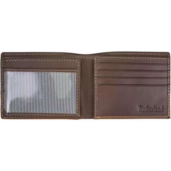 Timberland Men's Leather Passcase Trifold Wallet Hybrid