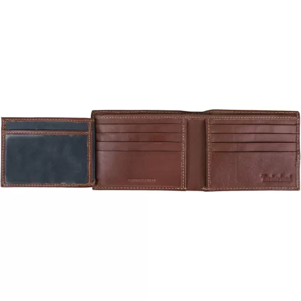 Timberland Men's Leather Passcase Trifold Wallet Hybrid