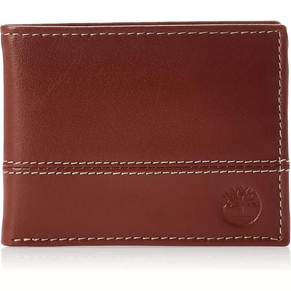 Timberland Men's Leather Passcase Trifold Wallet Hybrid
