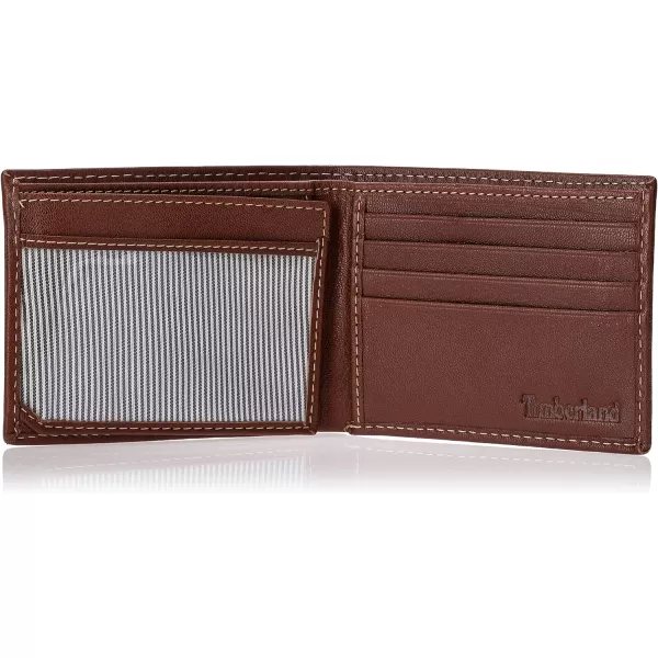 Timberland Men's Leather Passcase Trifold Wallet Hybrid)