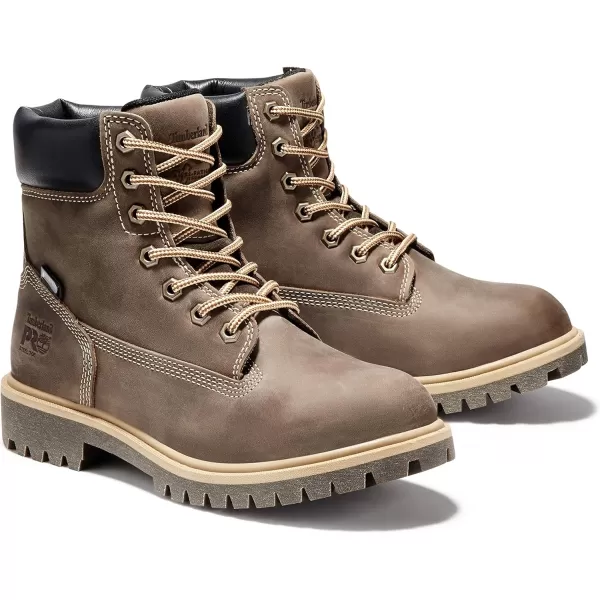 Timberland PRO Women's Direct Attach 6 Inch Steel Safety Toe Insulated Waterproof Industrial Work Boot, Coffee, 5.5