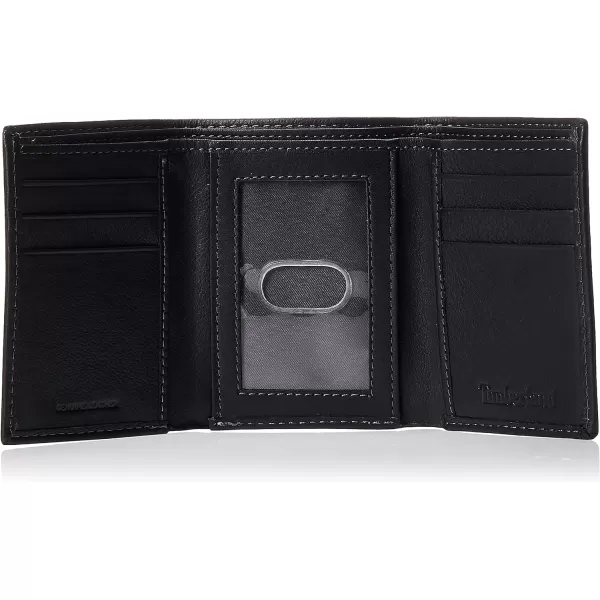 Timberland mens Exclusive Blix Fine Leather Trifold Wallet, Black, One Size US