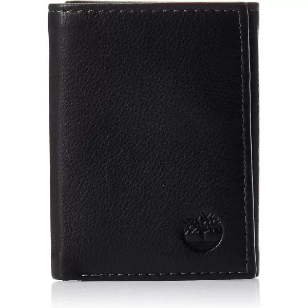 Timberland mens Exclusive Blix Fine Leather Trifold Wallet, Black, One Size US
