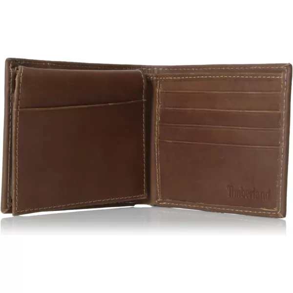 Timberland Men's Leather Wallet with Attached Flip Pocket)