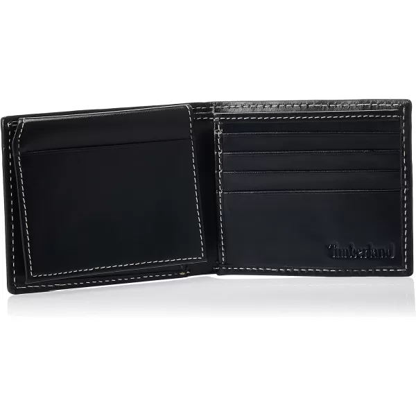 Timberland Men's Leather Wallet with Attached Flip Pocket)
